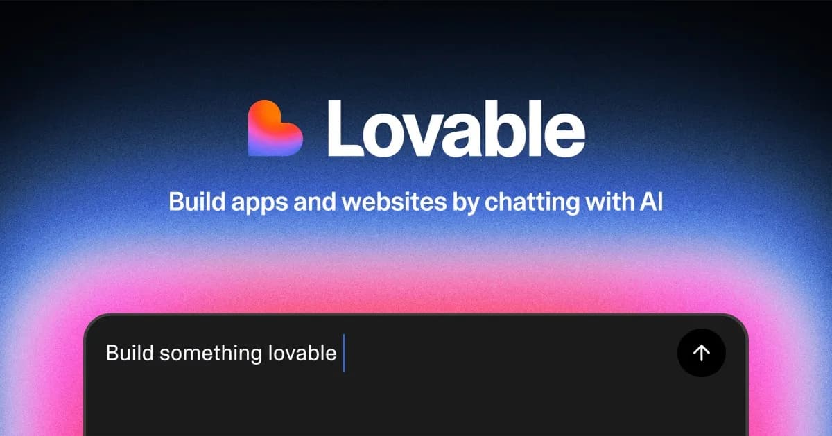 تصویر رسمی Open Graph سایت Lovable — سازنده اپ با هوش مصنوعی
