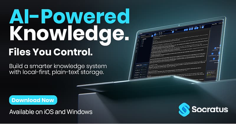Socratus — فضای کاری local-first؛ تصویر رسمی لانچ از PRWeb / FiveRivers Technologies
