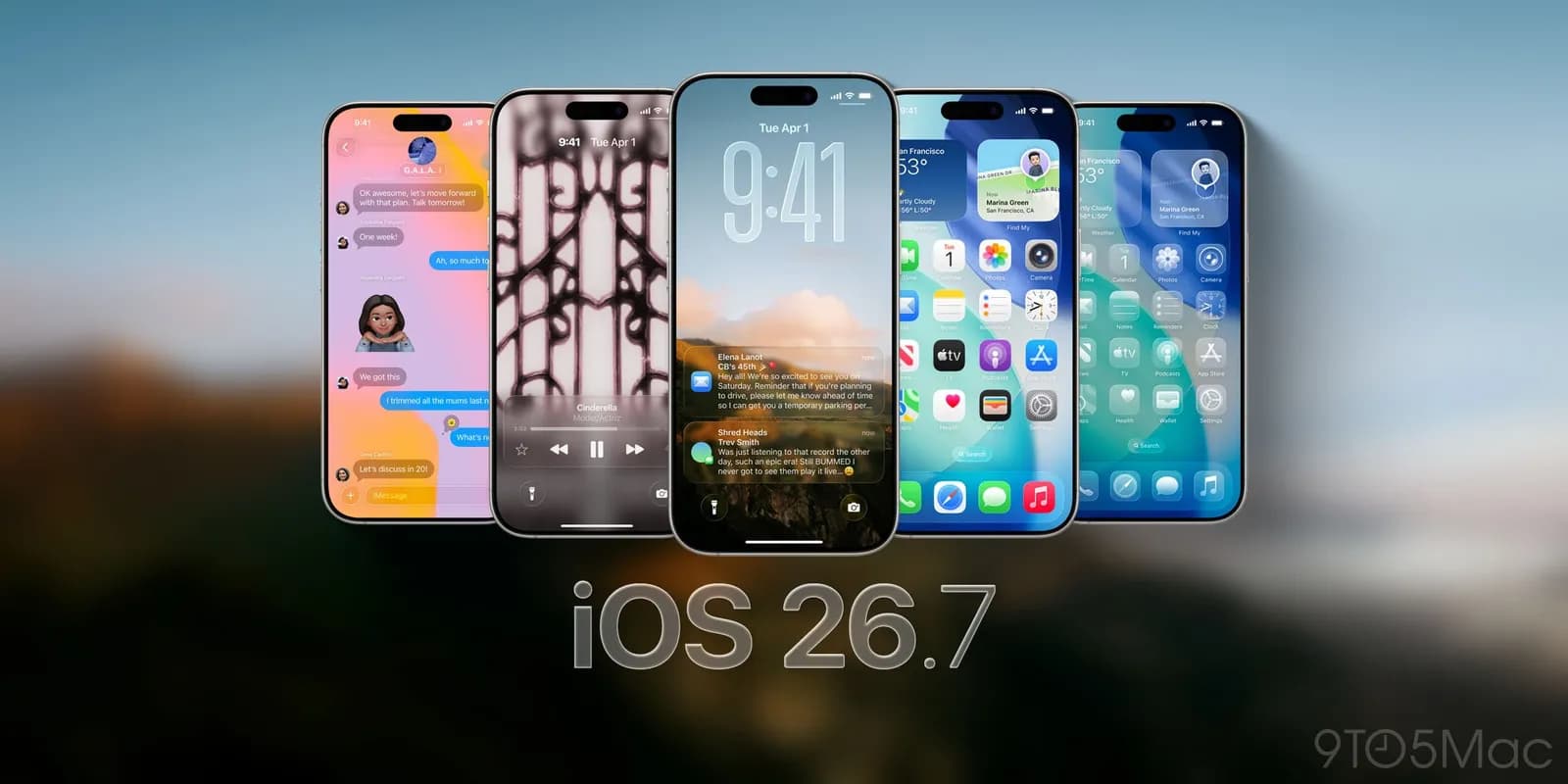 تصویر مرتبط با آپدیت iOS 26.7 — کاور خبر ۹to۵Mac دربارهٔ iOS 26.7.1 و CVE-2026-86950
