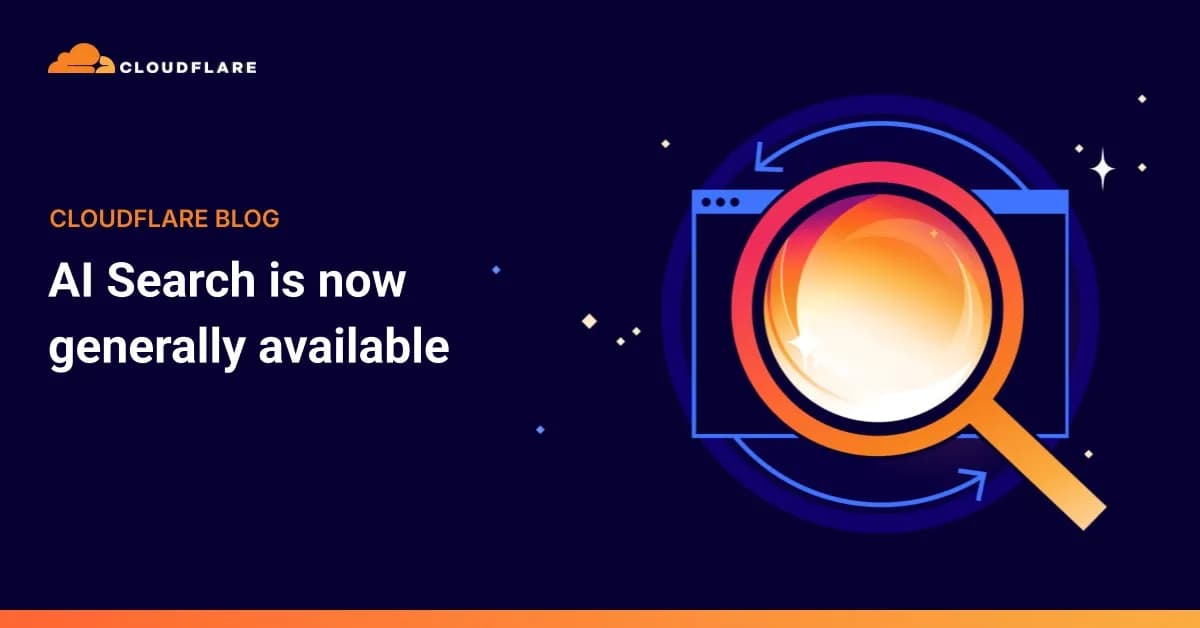 بنر رسمی بلاگ Cloudflare برای اعلام عمومی شدن AI Search